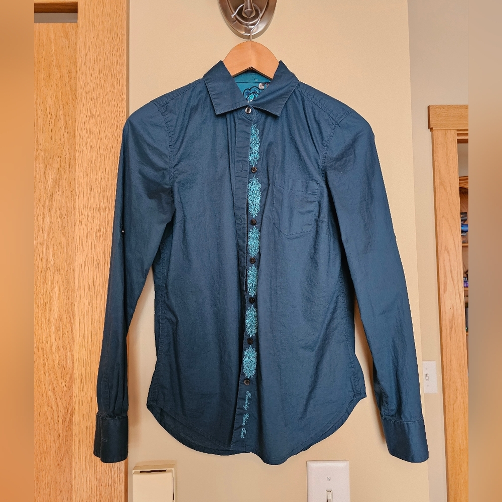 Womens Rober Graham Slim Fit Button Up Shirt Size Small